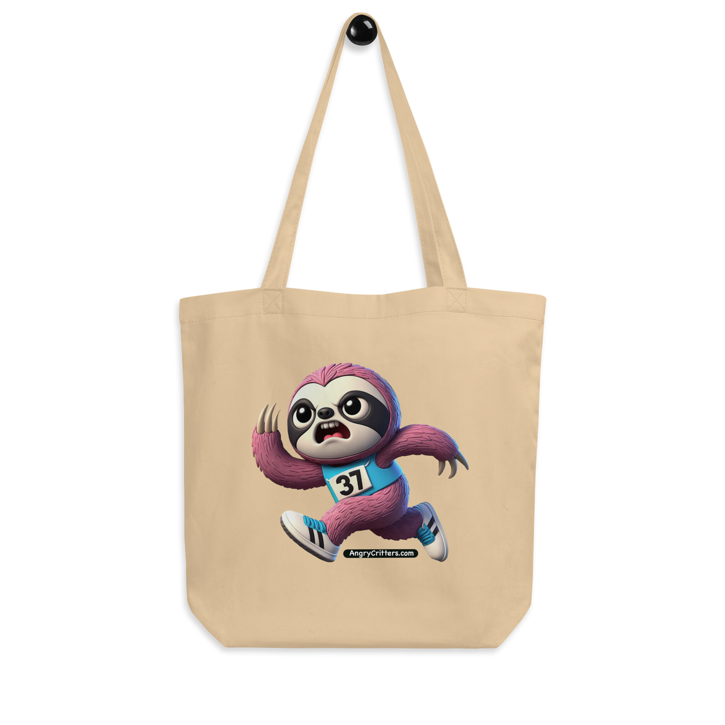 Angry Critters - Running Sloth, Eco Tote Bag