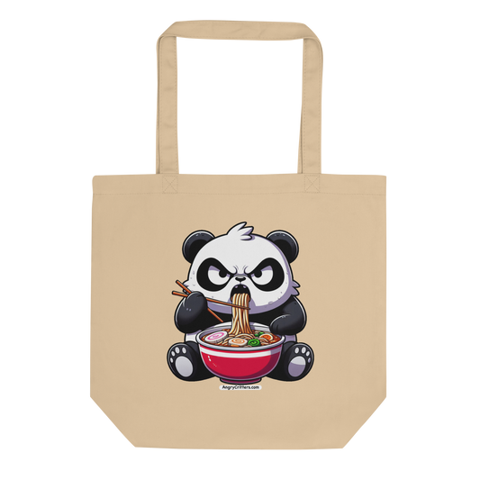 Angry Critters - Panda Eating Ramen, Eco Tote Bag