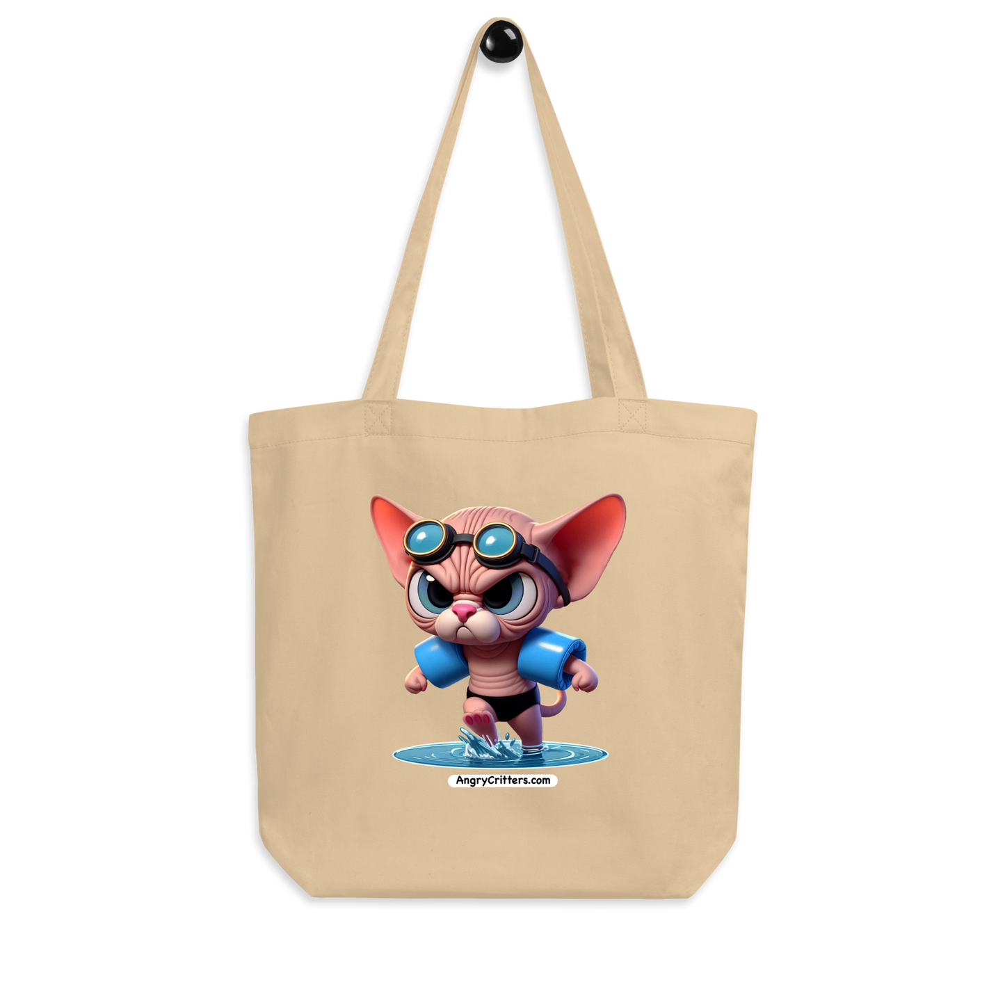 Angry Critters - Swimming Sphinx Cat, Eco Tote Bag