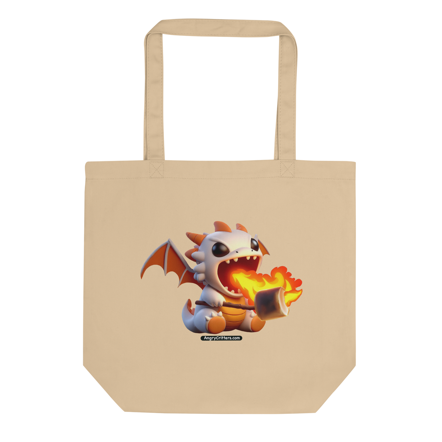 Angry Critters - Dragon Toasting Marshmallow, Eco Tote Bag