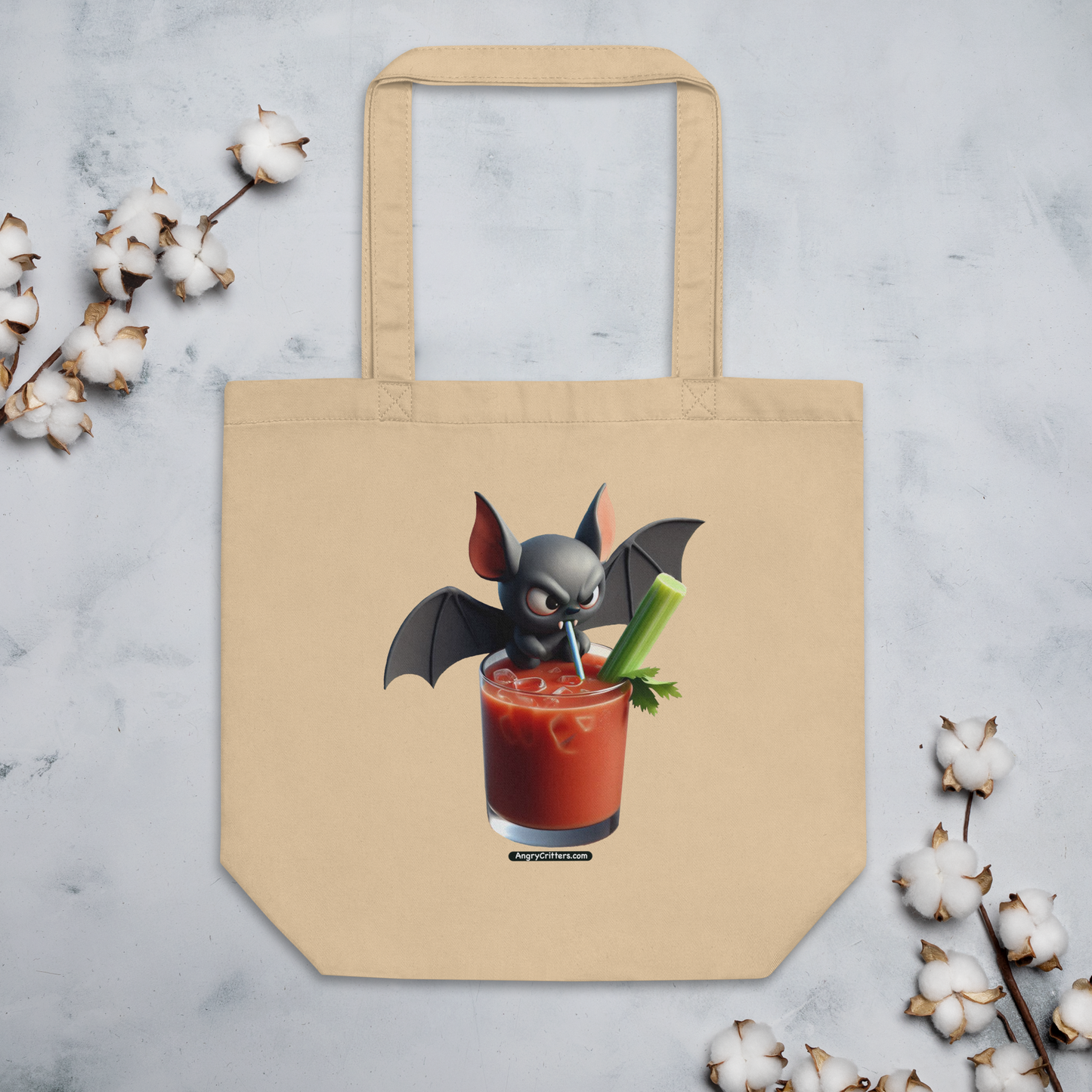 Angry Critters - Bat with Bloody Mary, Eco Tote Bag