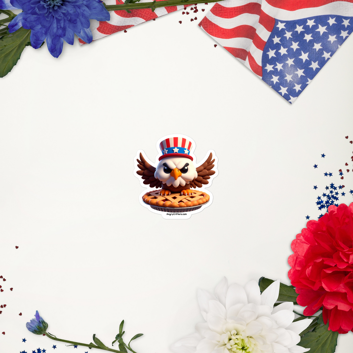 Angry Critters - American Eagle, Bubble-free stickers