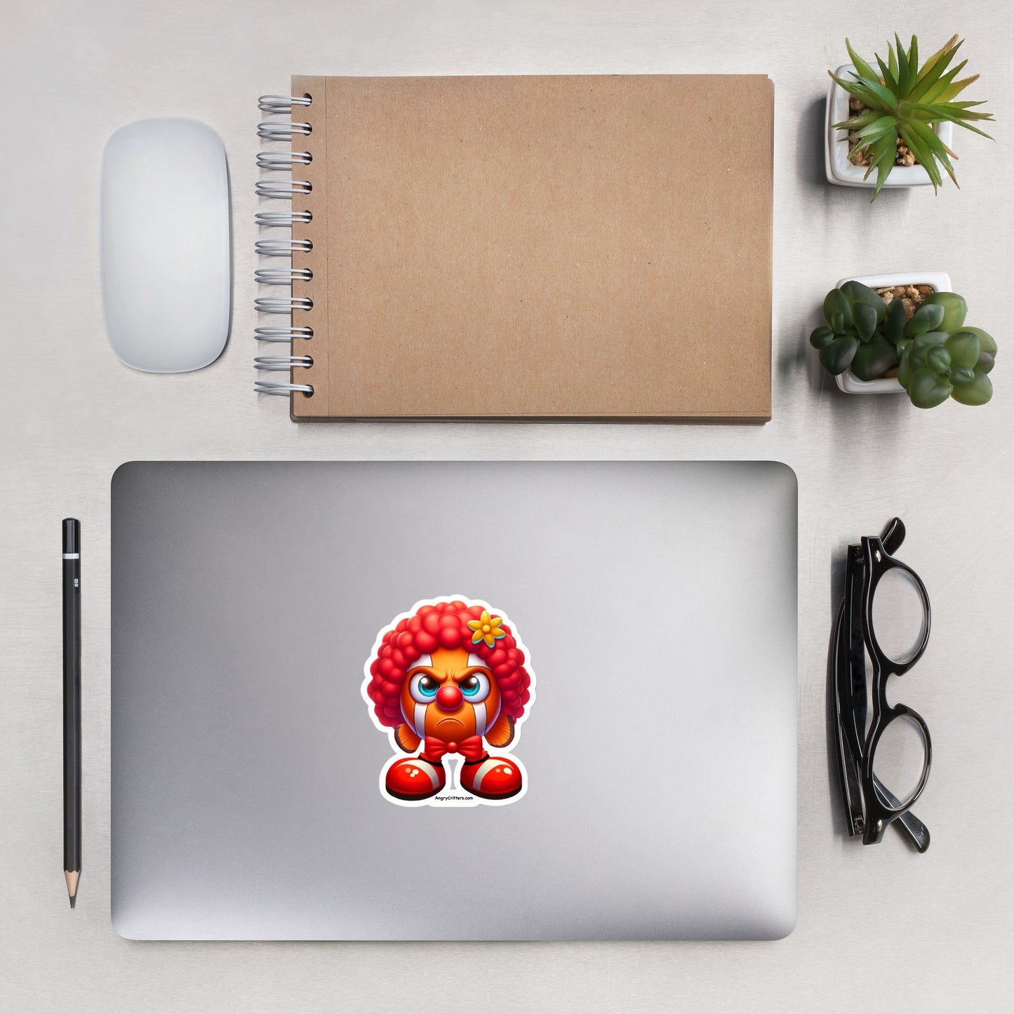 Angry Critters - Clownfish Clown Bubble-free stickers