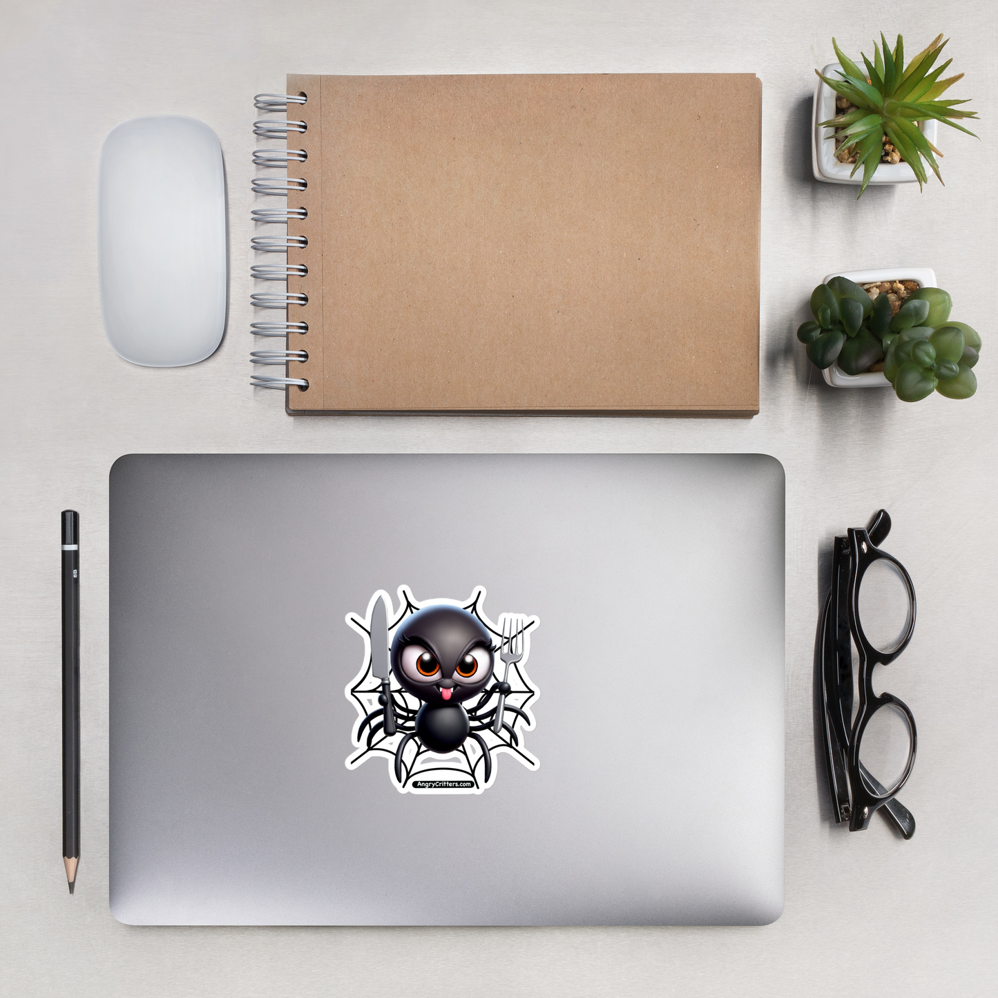 Angry Critters - Black Widow Spider, Bubble-free stickers