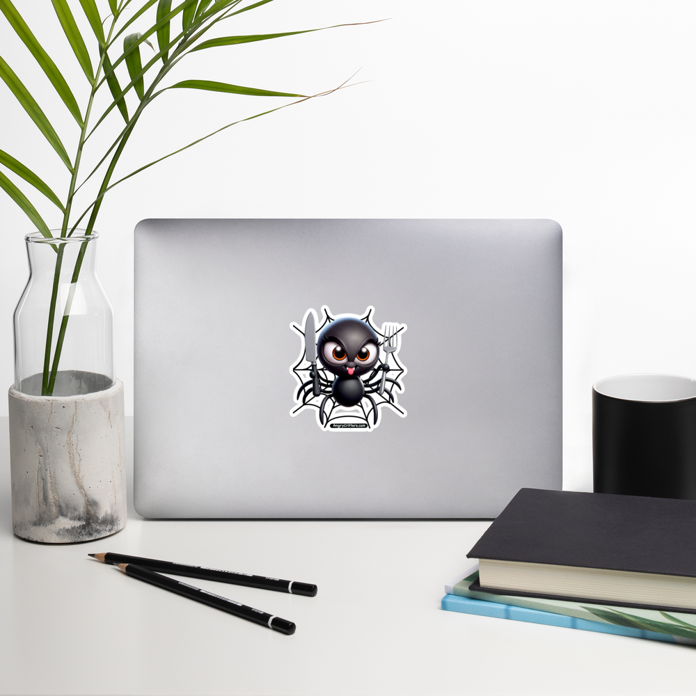 Angry Critters - Black Widow Spider, Bubble-free stickers