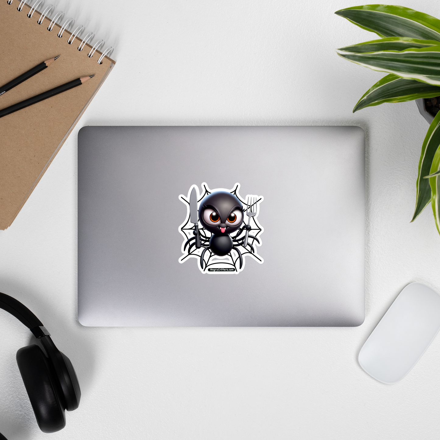 Angry Critters - Black Widow Spider, Bubble-free stickers