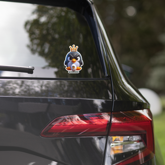 Angry Critters - Penguin Dad, Bubble-free stickers