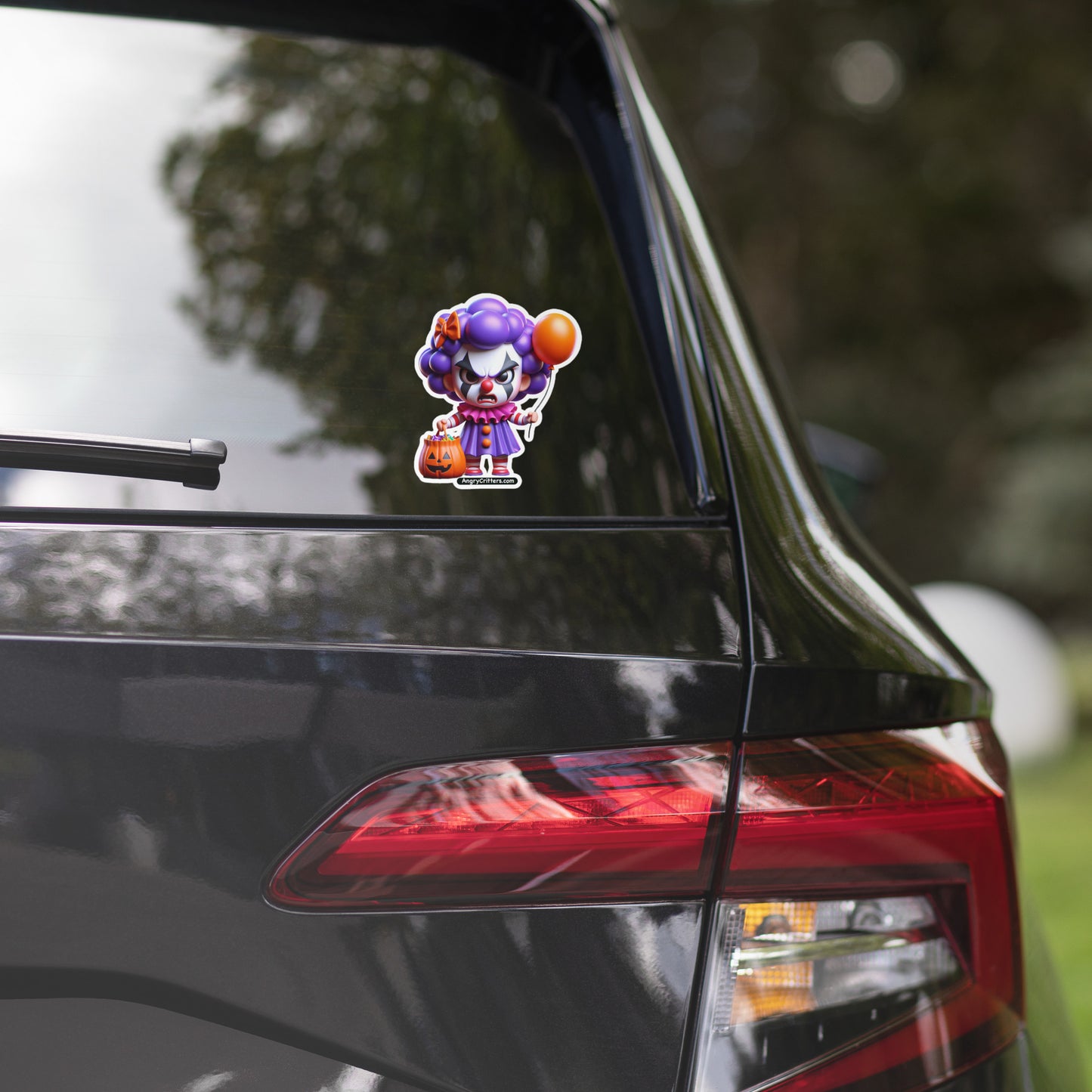 Angry Critters - Halloween Clown Purple, Bubble-free stickers