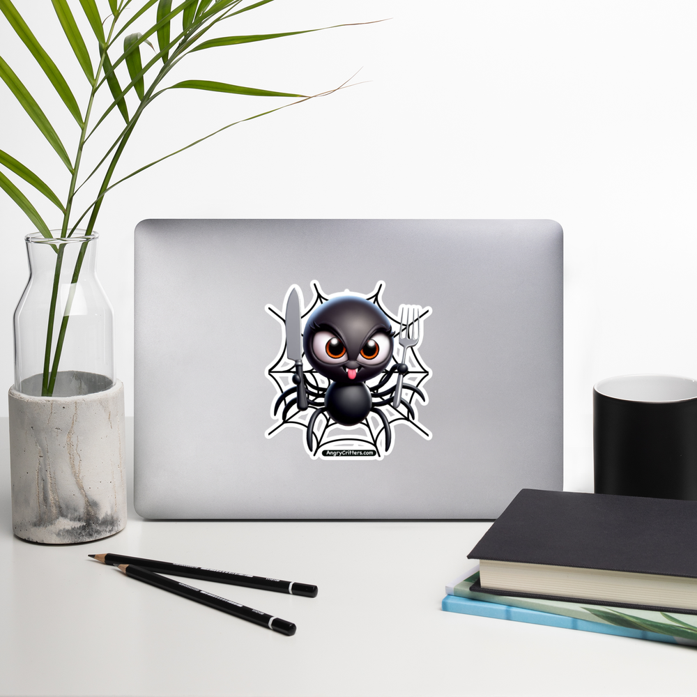 Angry Critters - Black Widow Spider, Bubble-free stickers