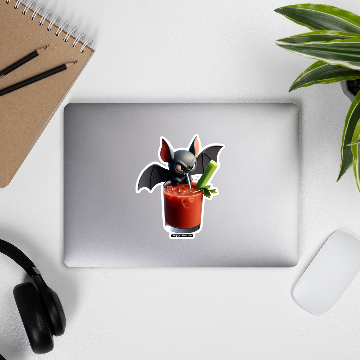 Angry Critters - Bat with Bloody MaryBubble-free stickers