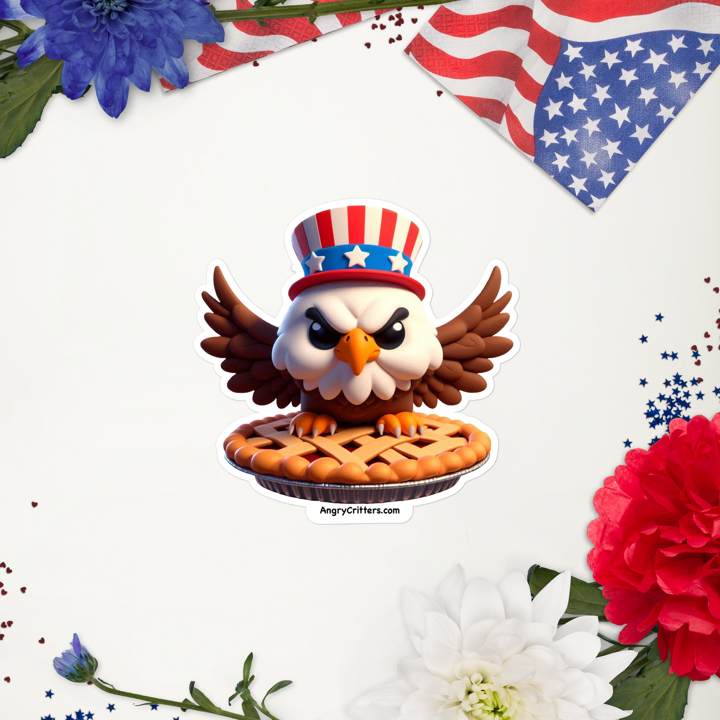 Angry Critters - American Eagle, Bubble-free stickers