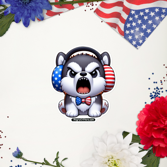 Angry Critters - American Husky Bubble-free stickers