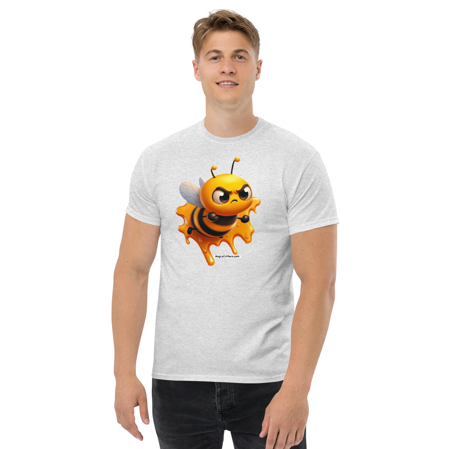 Angry Critters - Bee Stuck in Honey Men's classic tee