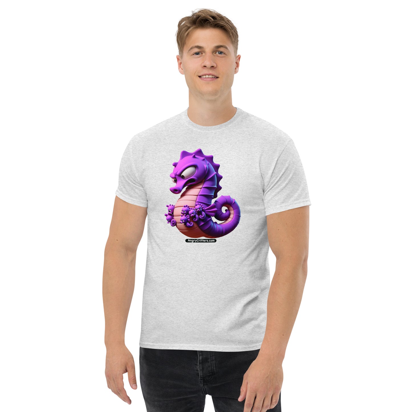 Angry Critters - Seahorse Dad, Men's classic tee