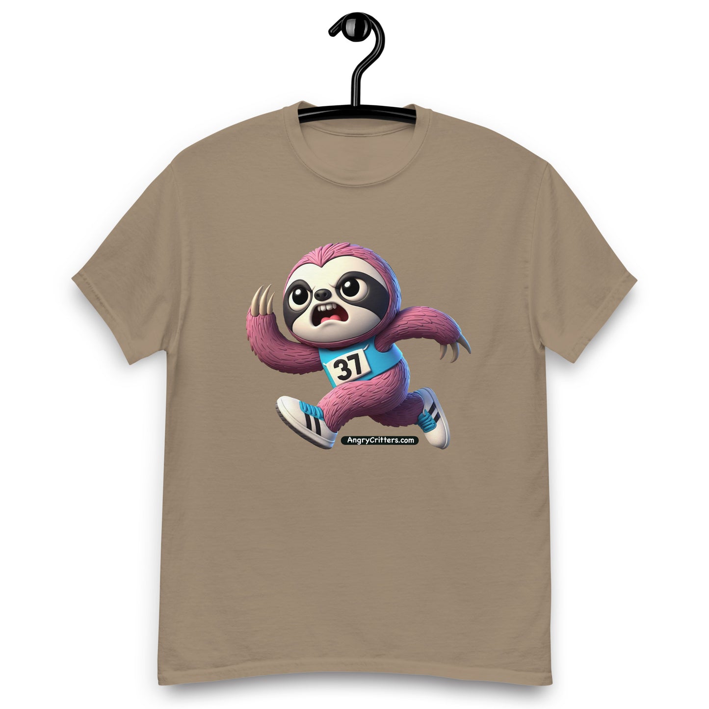 Angry Critters - Running Sloth, Men's classic tee