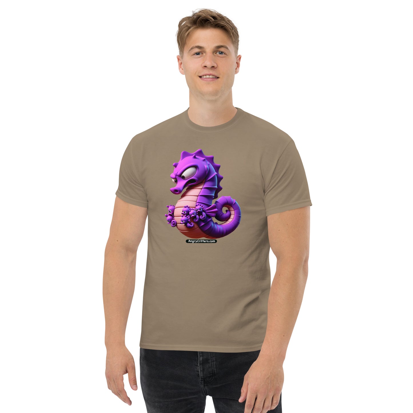 Angry Critters - Seahorse Dad, Men's classic tee