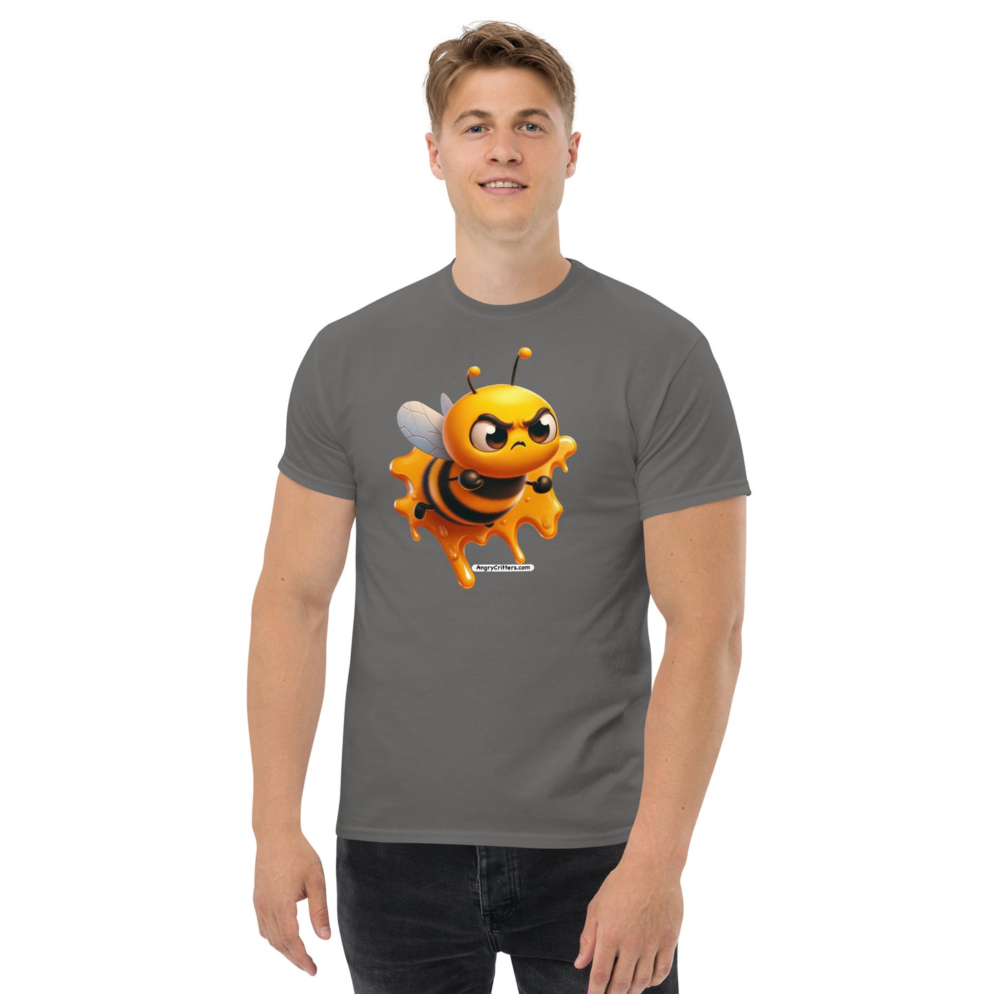 Angry Critters - Bee Stuck in Honey Men's classic tee