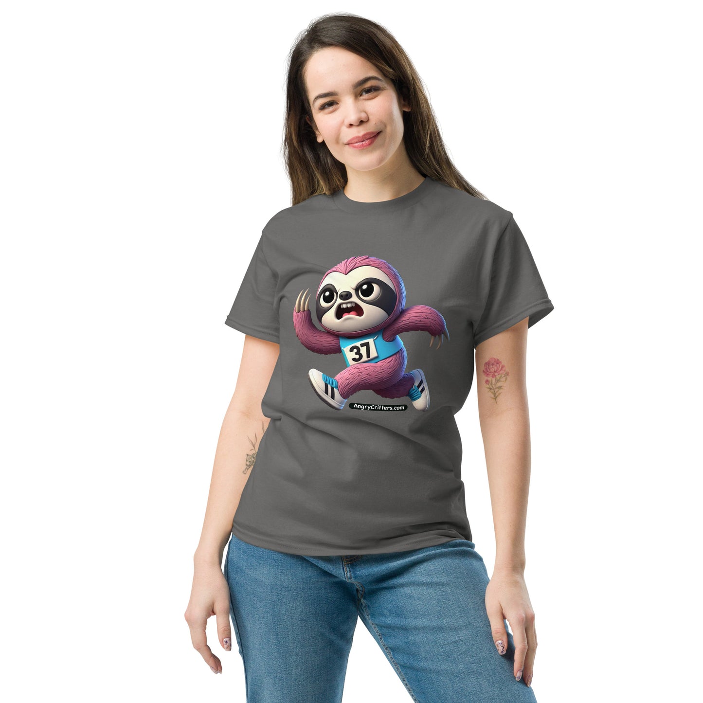 Angry Critters - Running Sloth, Men's classic tee