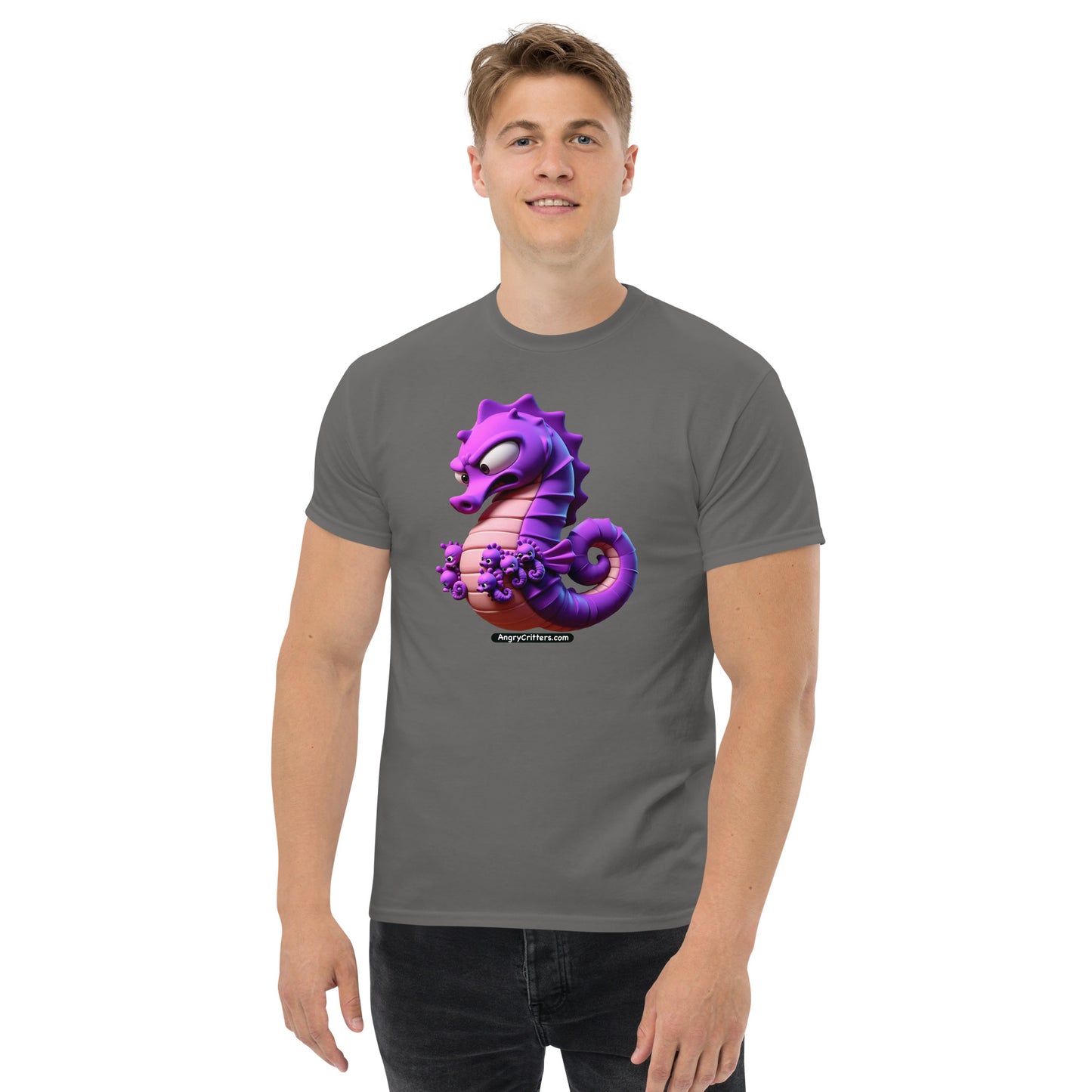 Angry Critters - Seahorse Dad, Men's classic tee