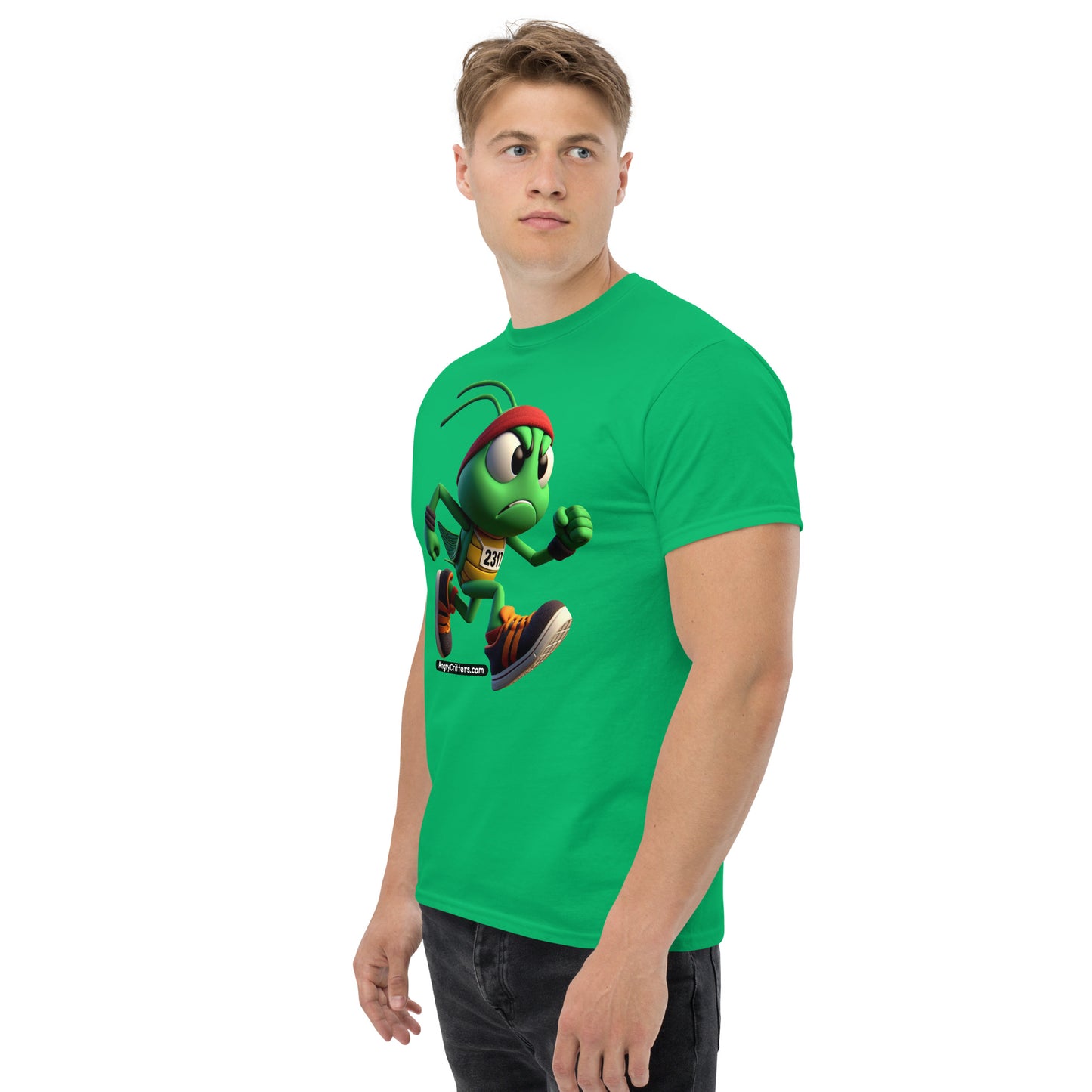 Angry Critters - Grasshopper Runner, Men's classic tee