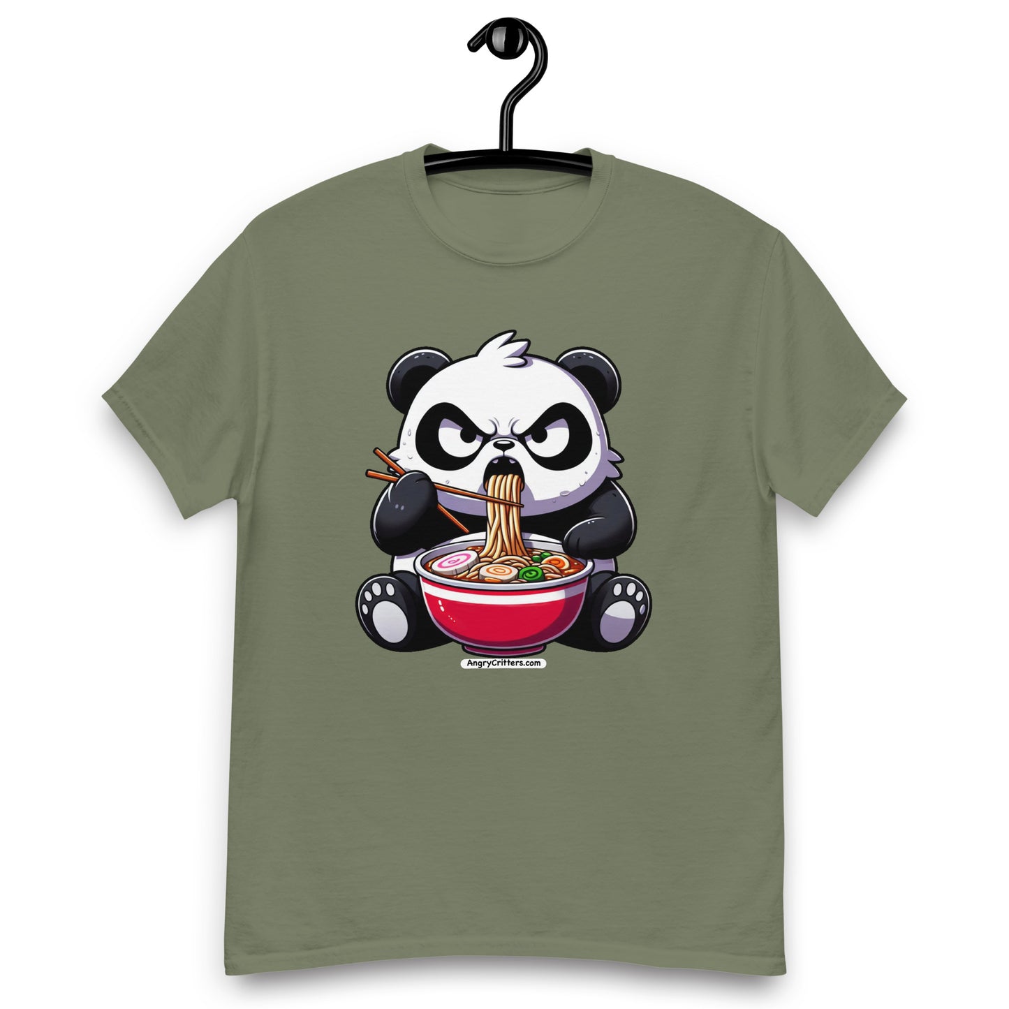 Angry Critters - Panda Eating Ramen, Men's classic tee