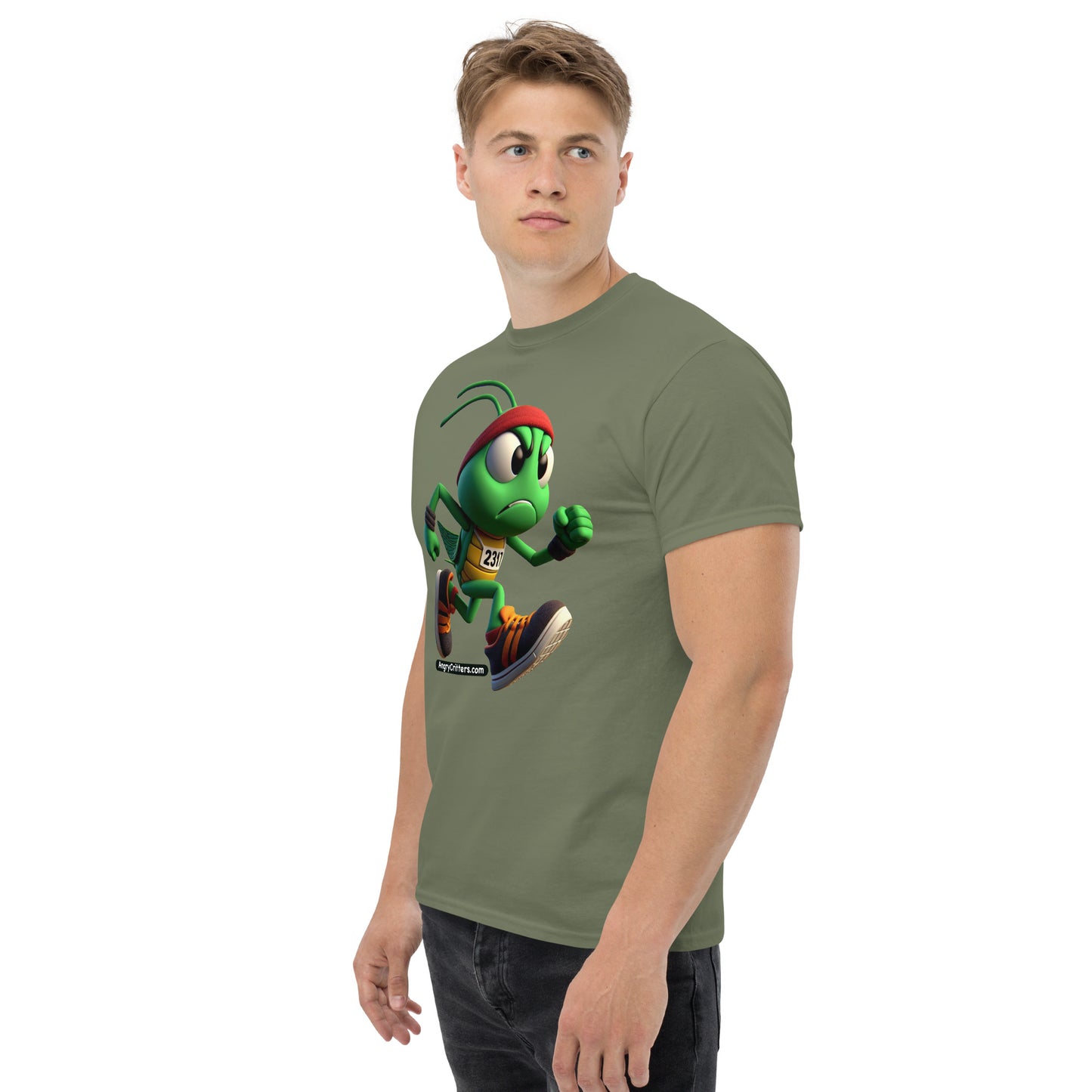 Angry Critters - Grasshopper Runner, Men's classic tee