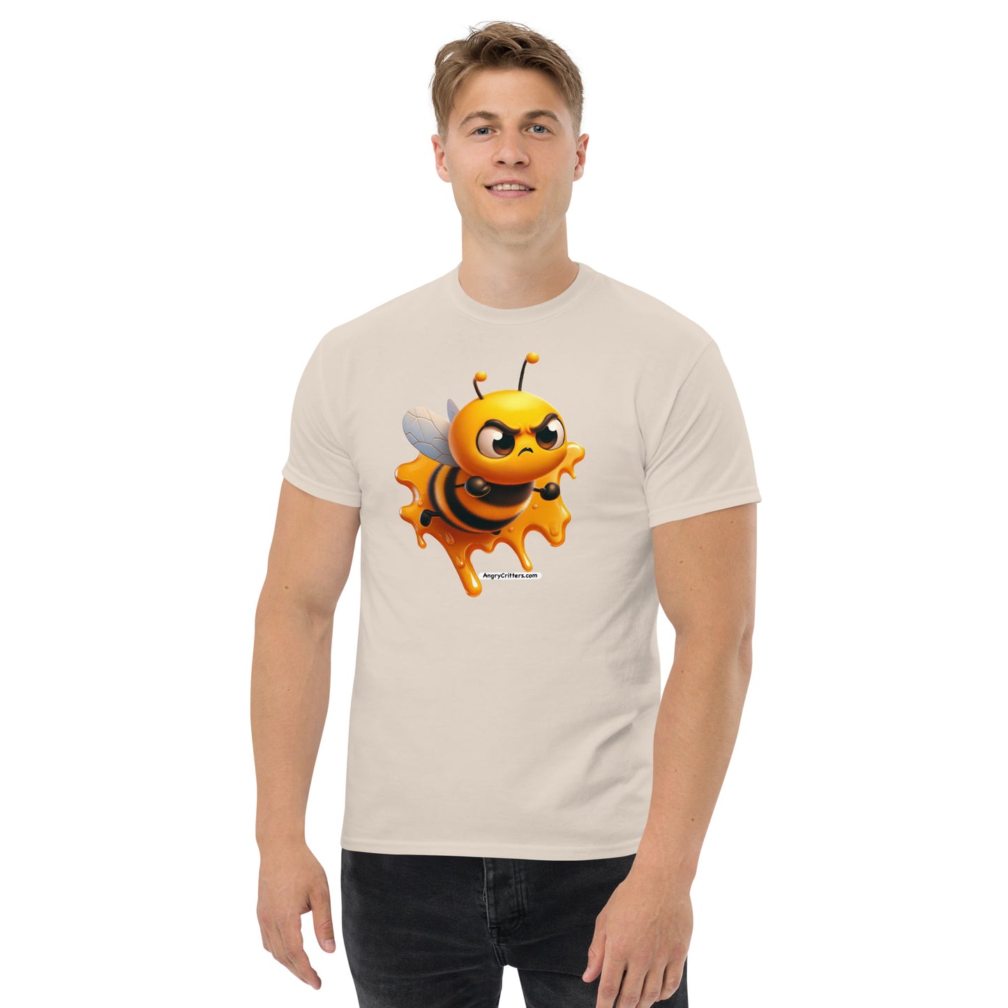 Angry Critters - Bee Stuck in Honey Men's classic tee