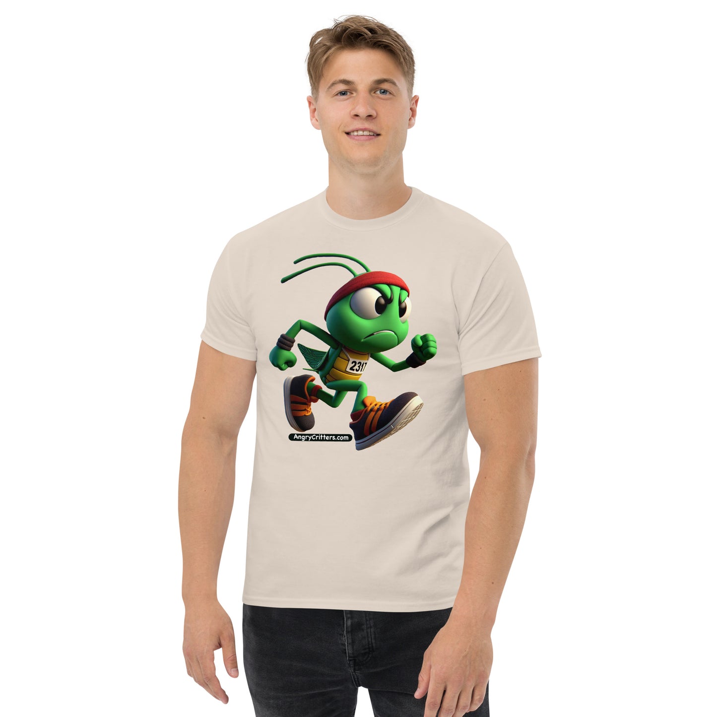 Angry Critters - Grasshopper Runner, Men's classic tee