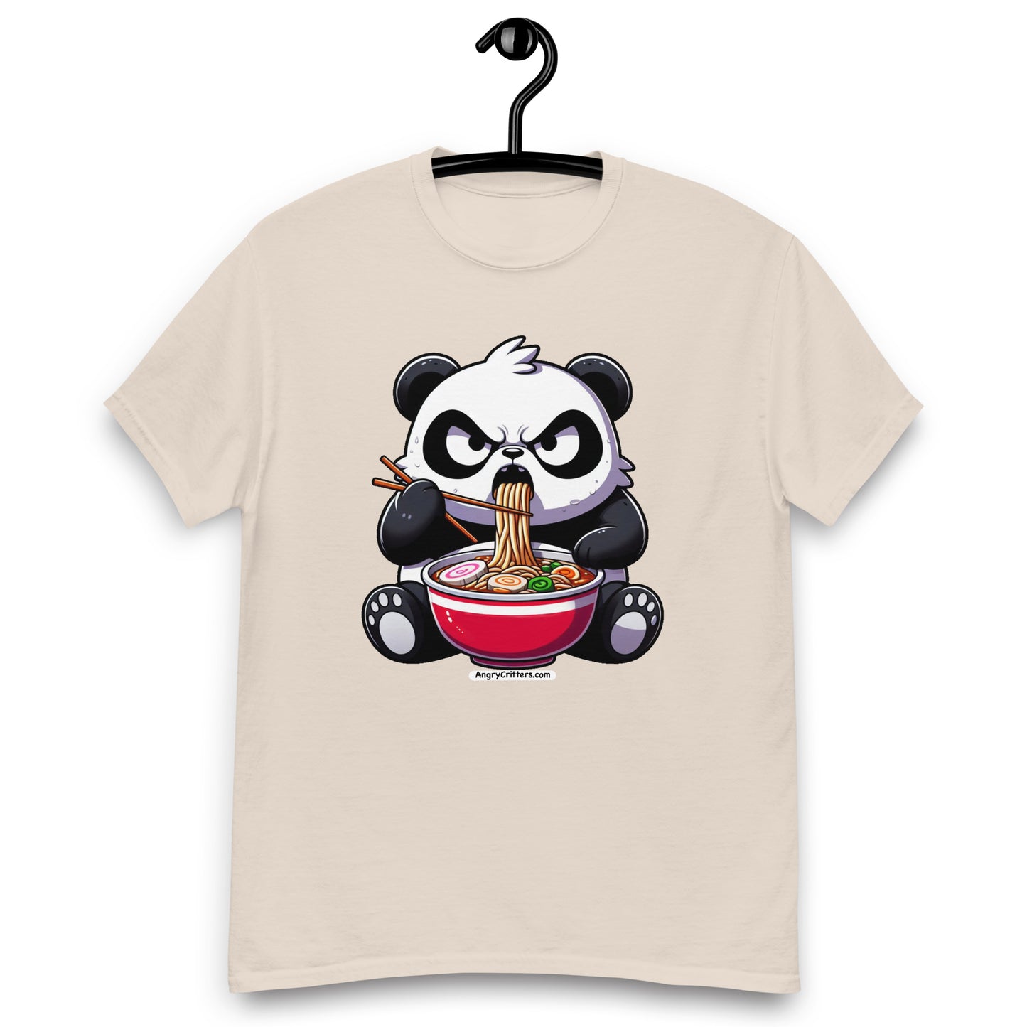 Angry Critters - Panda Eating Ramen, Men's classic tee