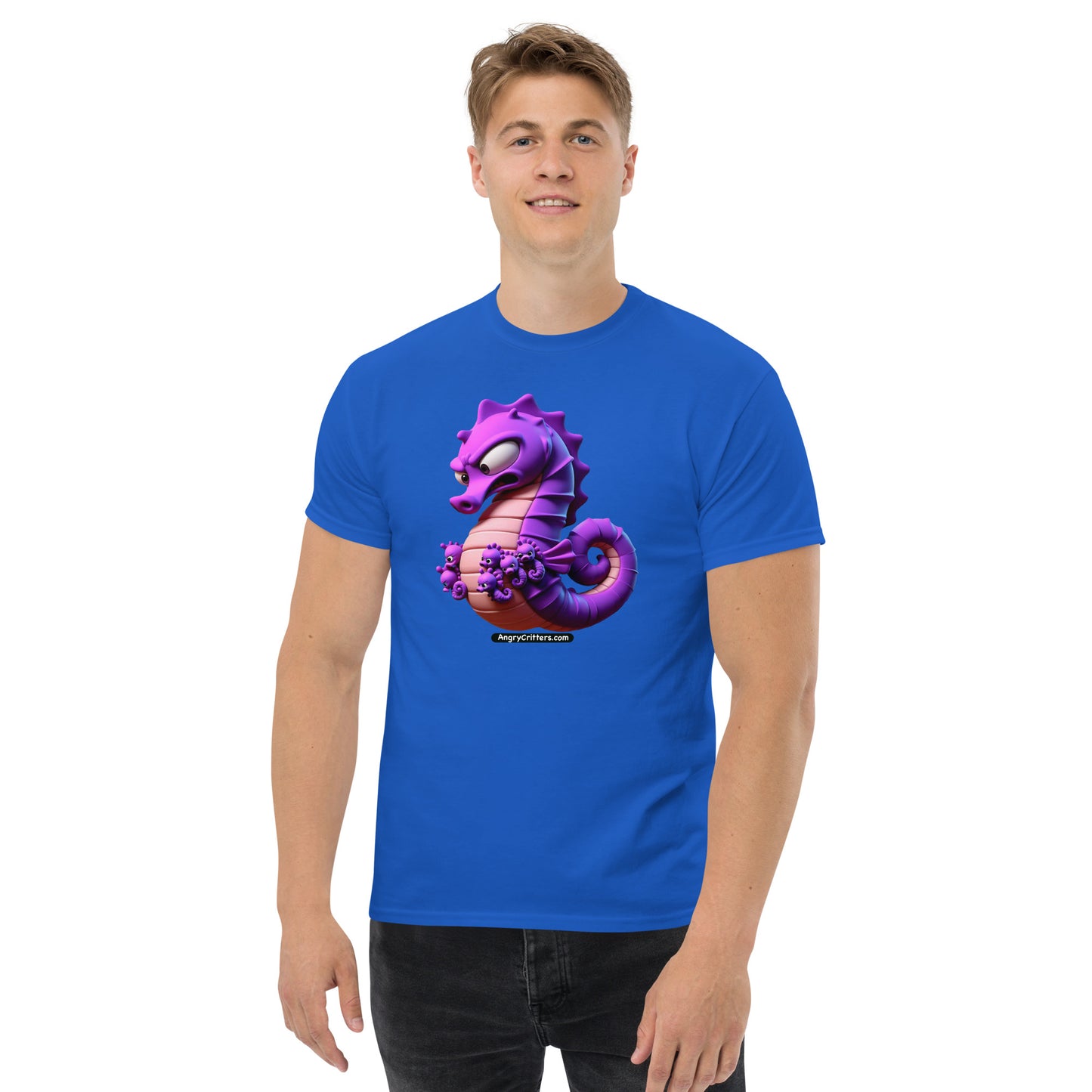 Angry Critters - Seahorse Dad, Men's classic tee