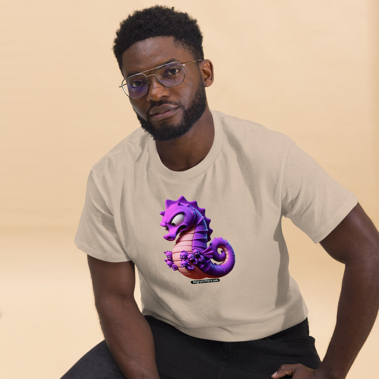 Angry Critters - Seahorse Dad, Men's classic tee