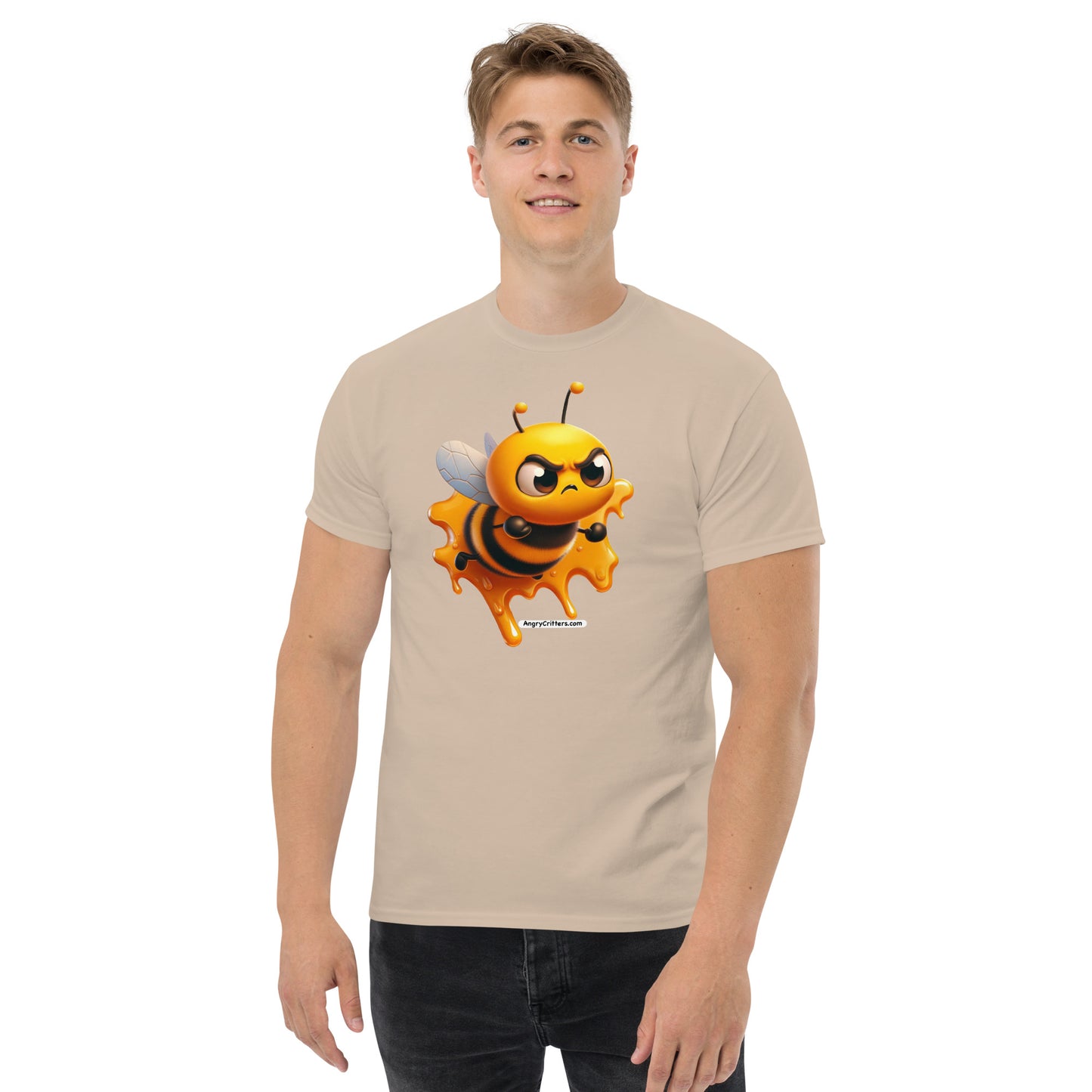 Angry Critters - Bee Stuck in Honey Men's classic tee