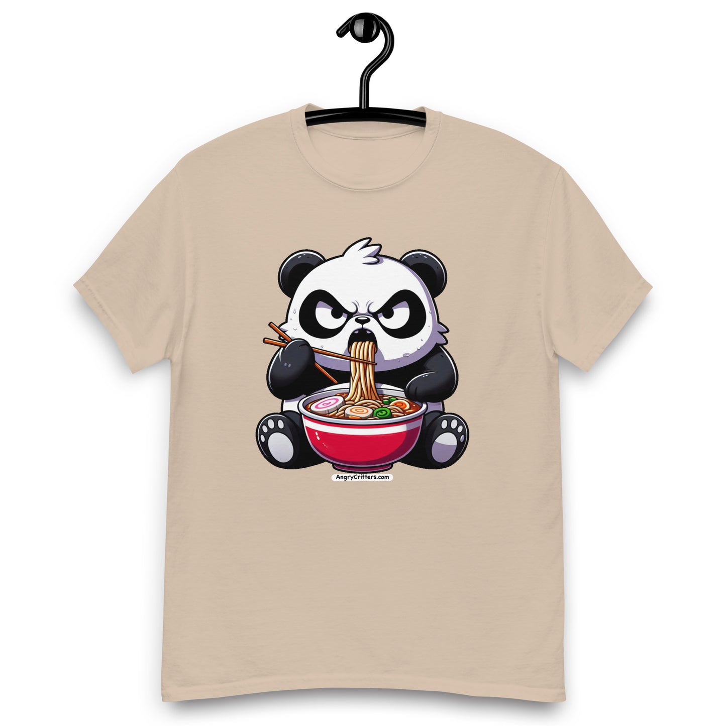 Angry Critters - Panda Eating Ramen, Men's classic tee