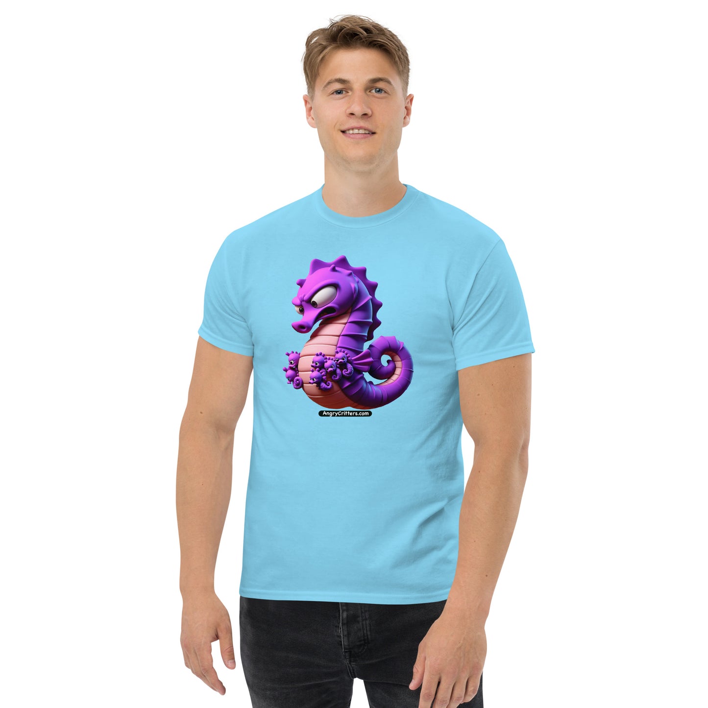 Angry Critters - Seahorse Dad, Men's classic tee