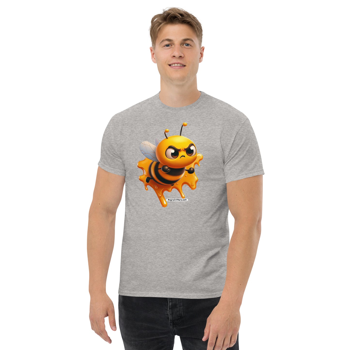 Angry Critters - Bee Stuck in Honey Men's classic tee