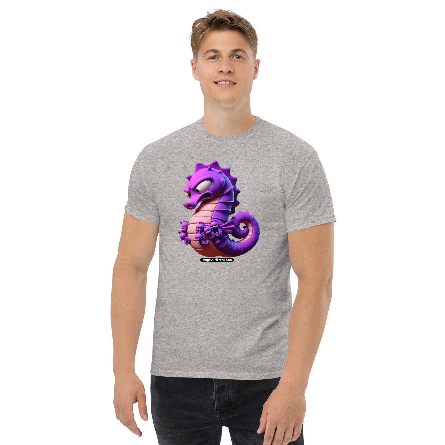 Angry Critters - Seahorse Dad, Men's classic tee