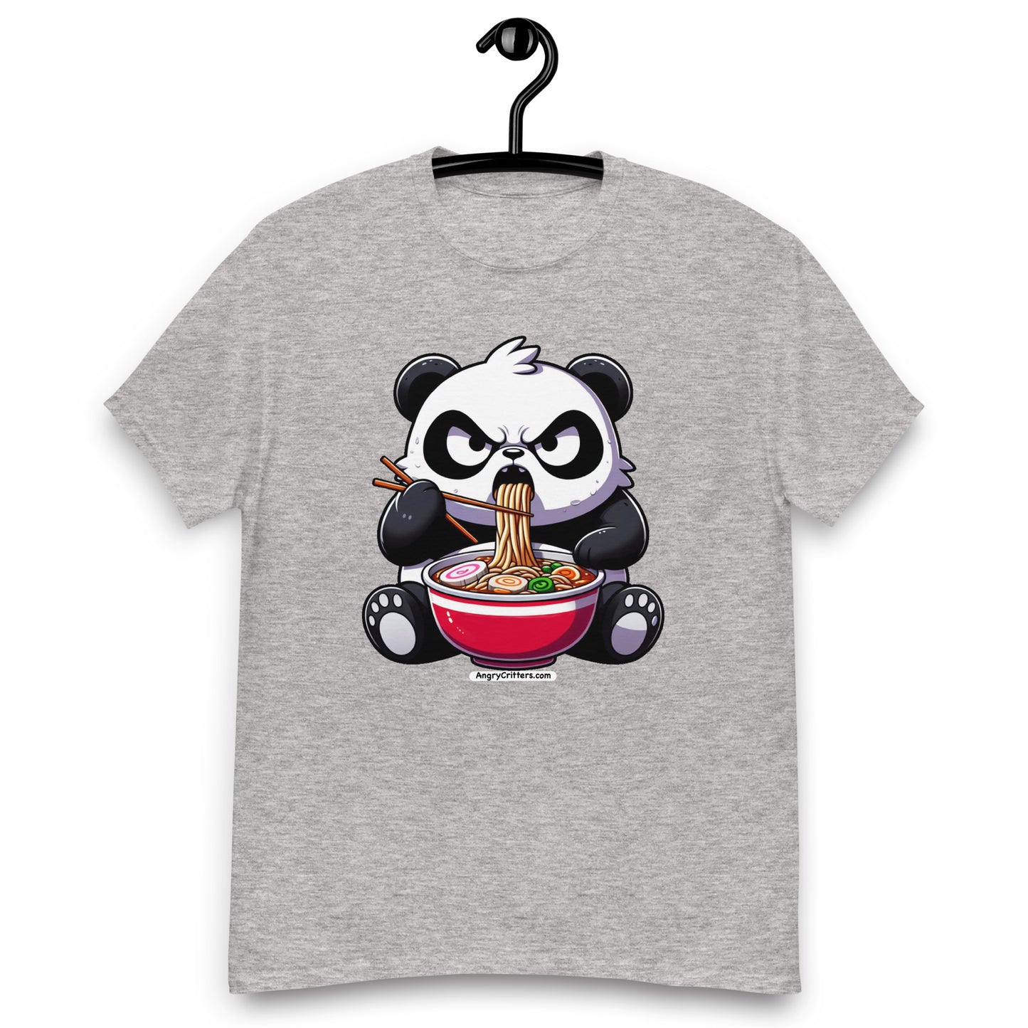 Angry Critters - Panda Eating Ramen, Men's classic tee