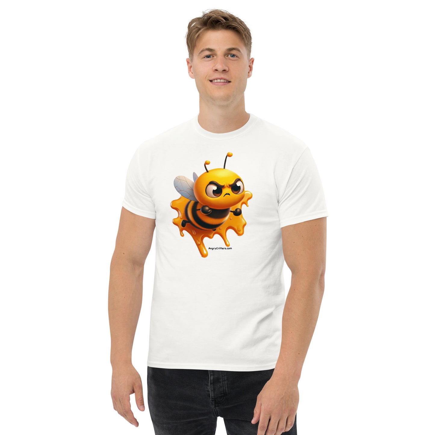 Angry Critters - Bee Stuck in Honey Men's classic tee