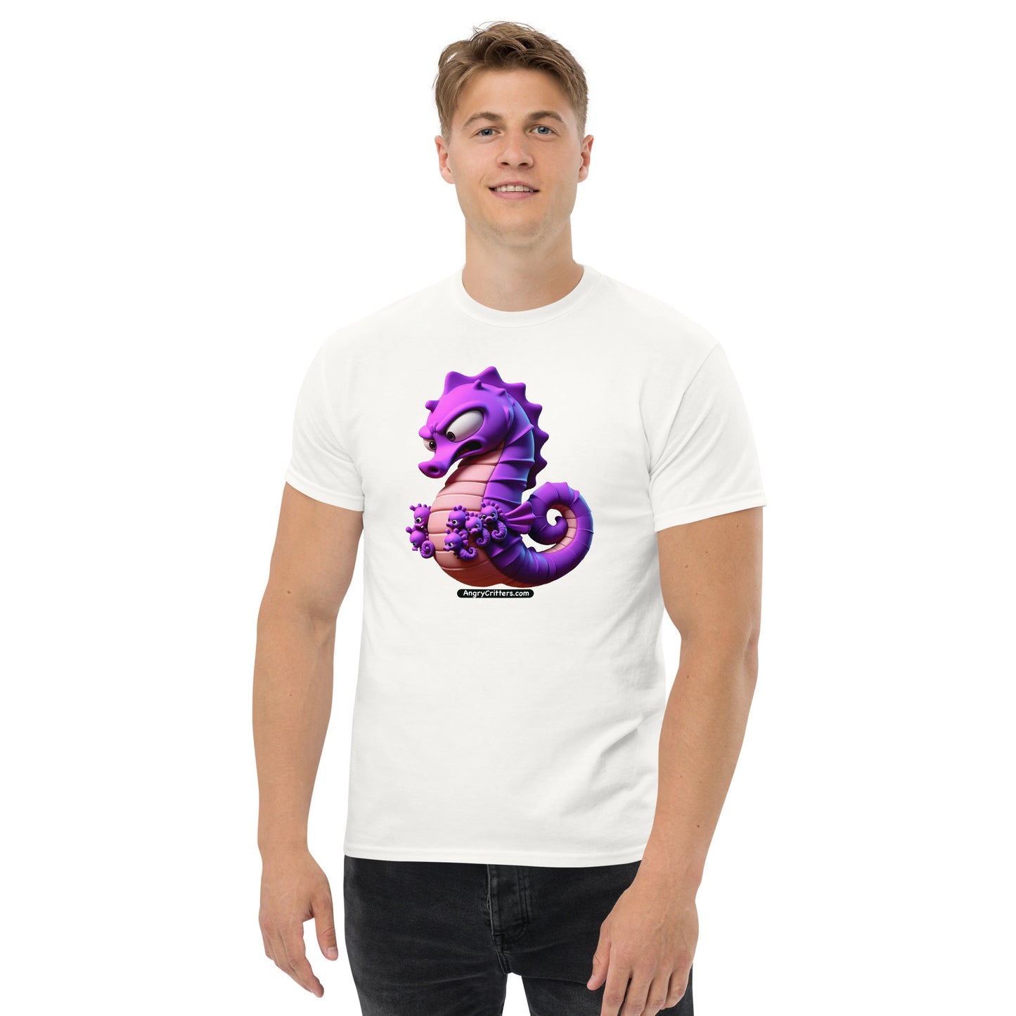 Angry Critters - Seahorse Dad, Men's classic tee