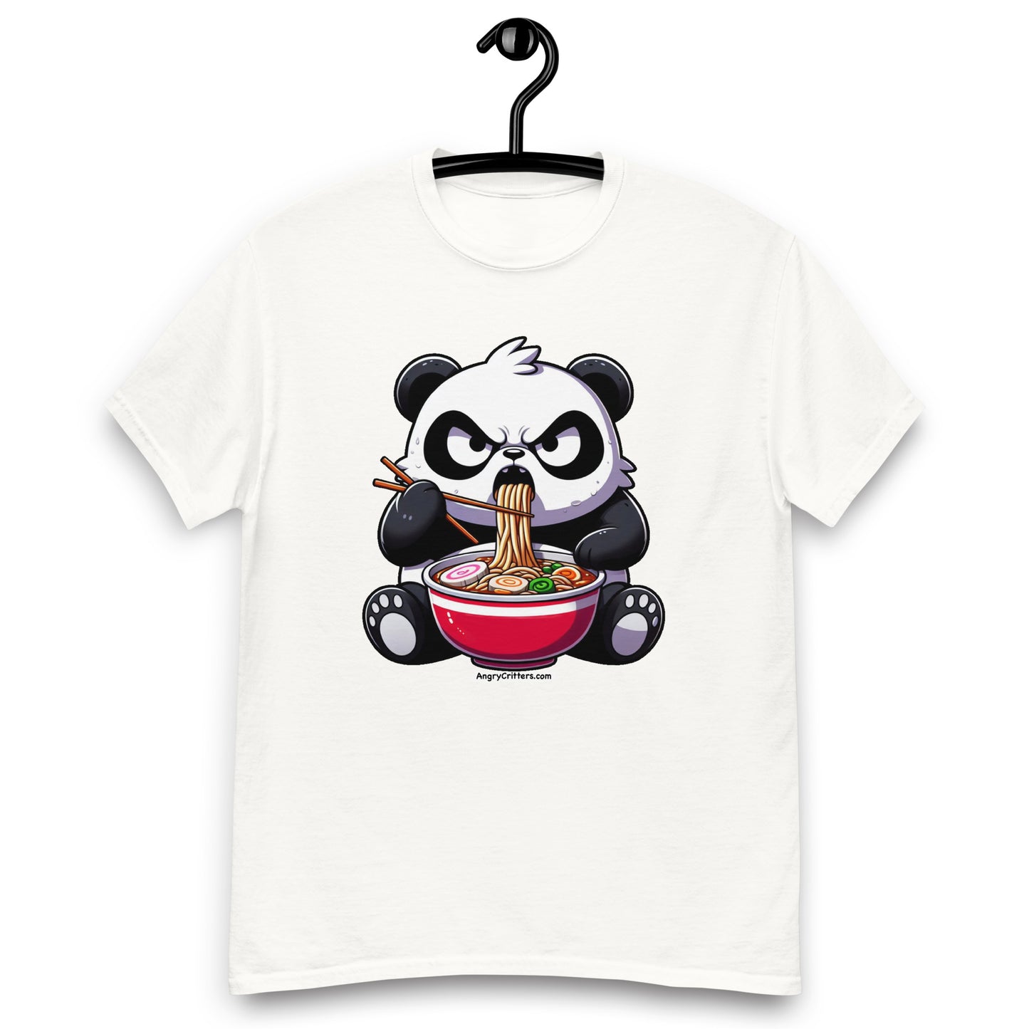 Angry Critters - Panda Eating Ramen, Men's classic tee