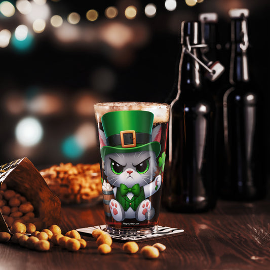 Angry Critters - St. Patrick’s Day Kitten Shaker pint glass