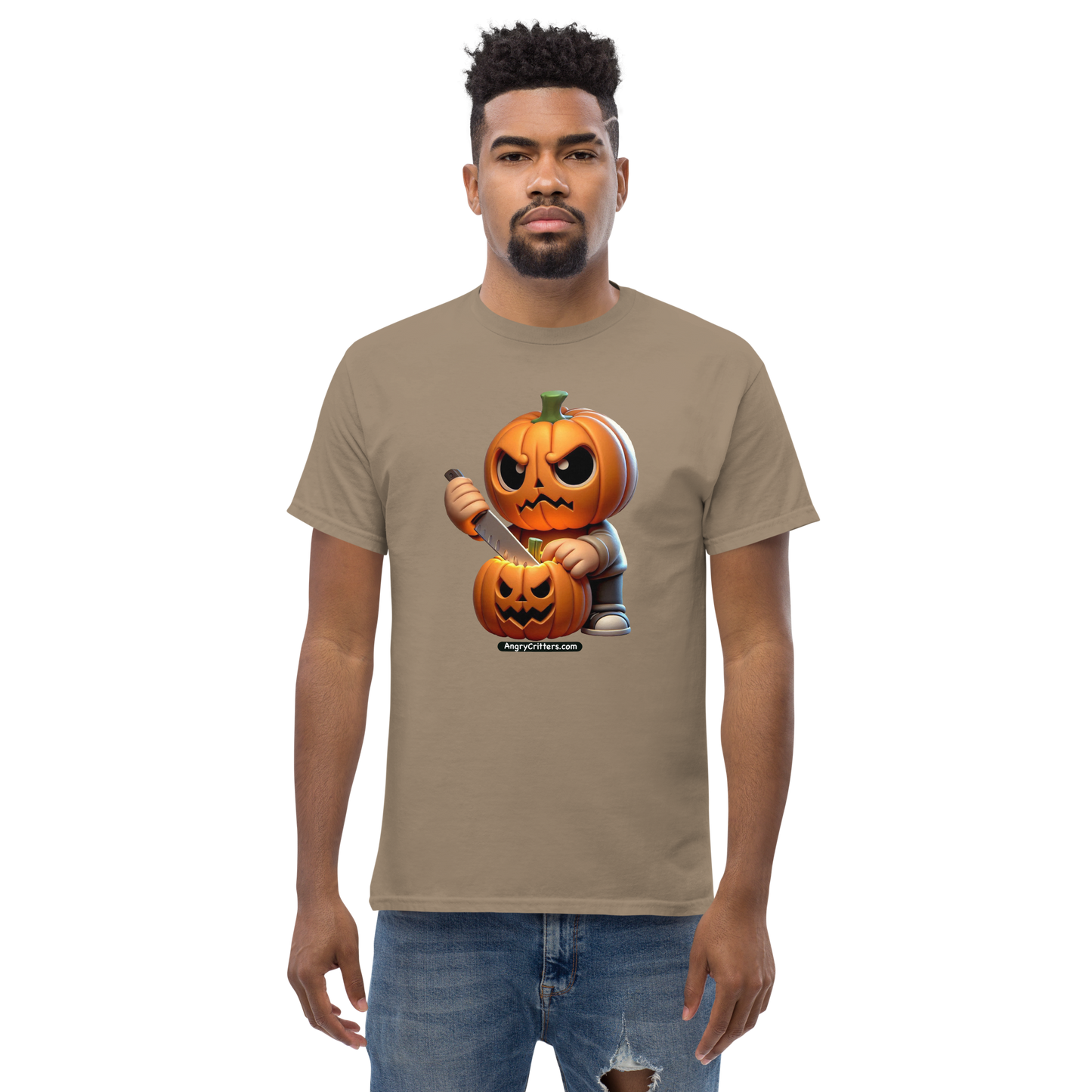 Angry Critters - Jack Carving Pumpkin, Unisex classic tee