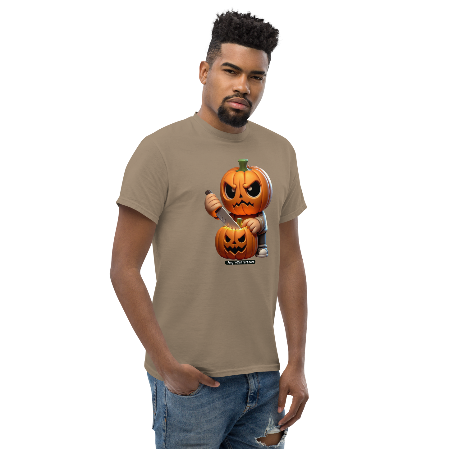 Angry Critters - Jack Carving Pumpkin, Unisex classic tee