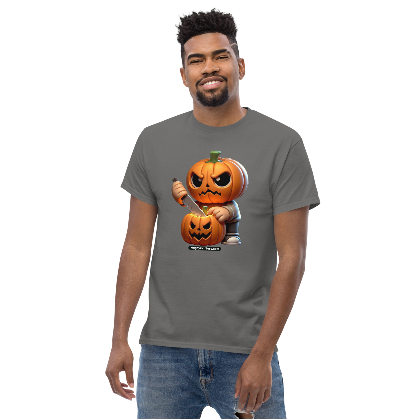 Angry Critters - Jack Carving Pumpkin, Unisex classic tee