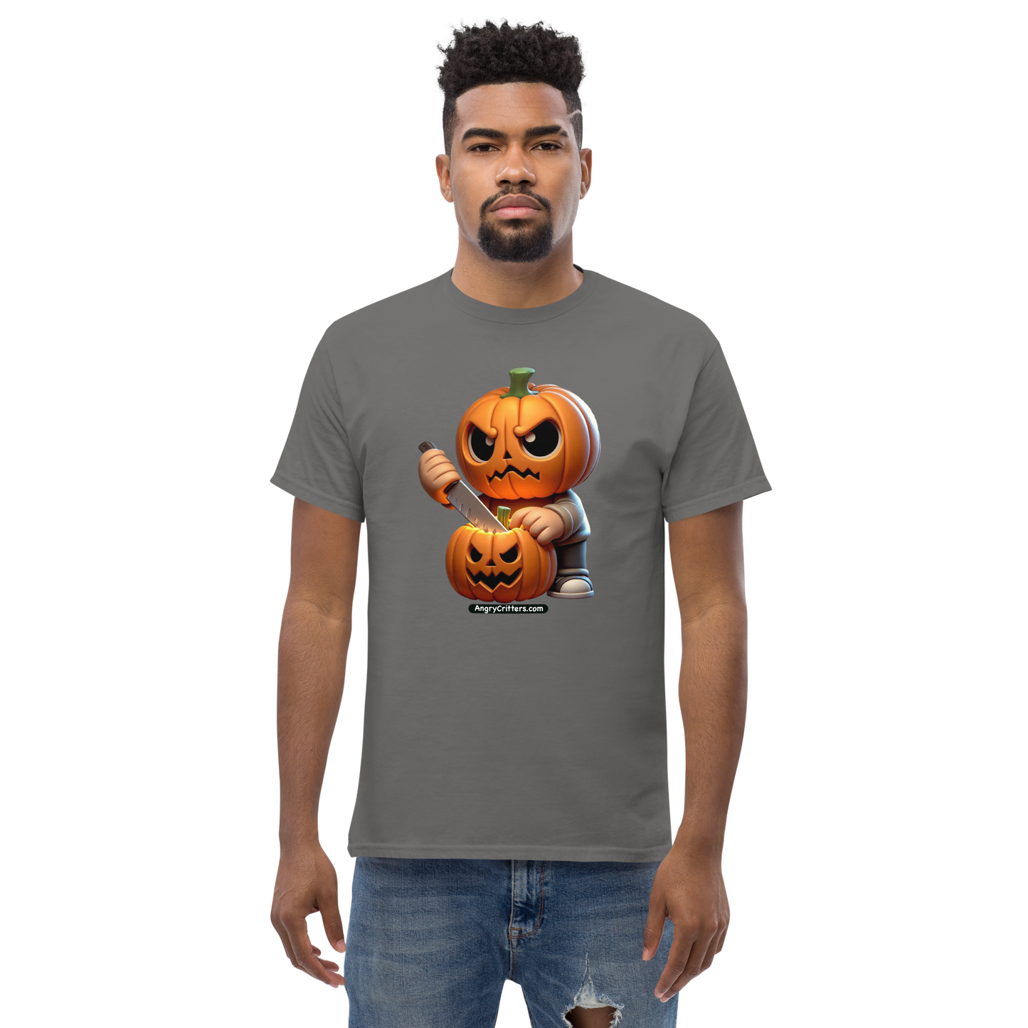 Angry Critters - Jack Carving Pumpkin, Unisex classic tee