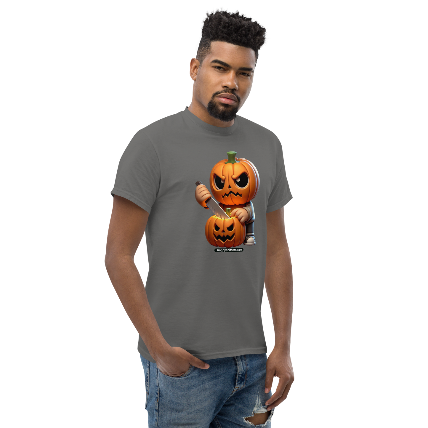 Angry Critters - Jack Carving Pumpkin, Unisex classic tee