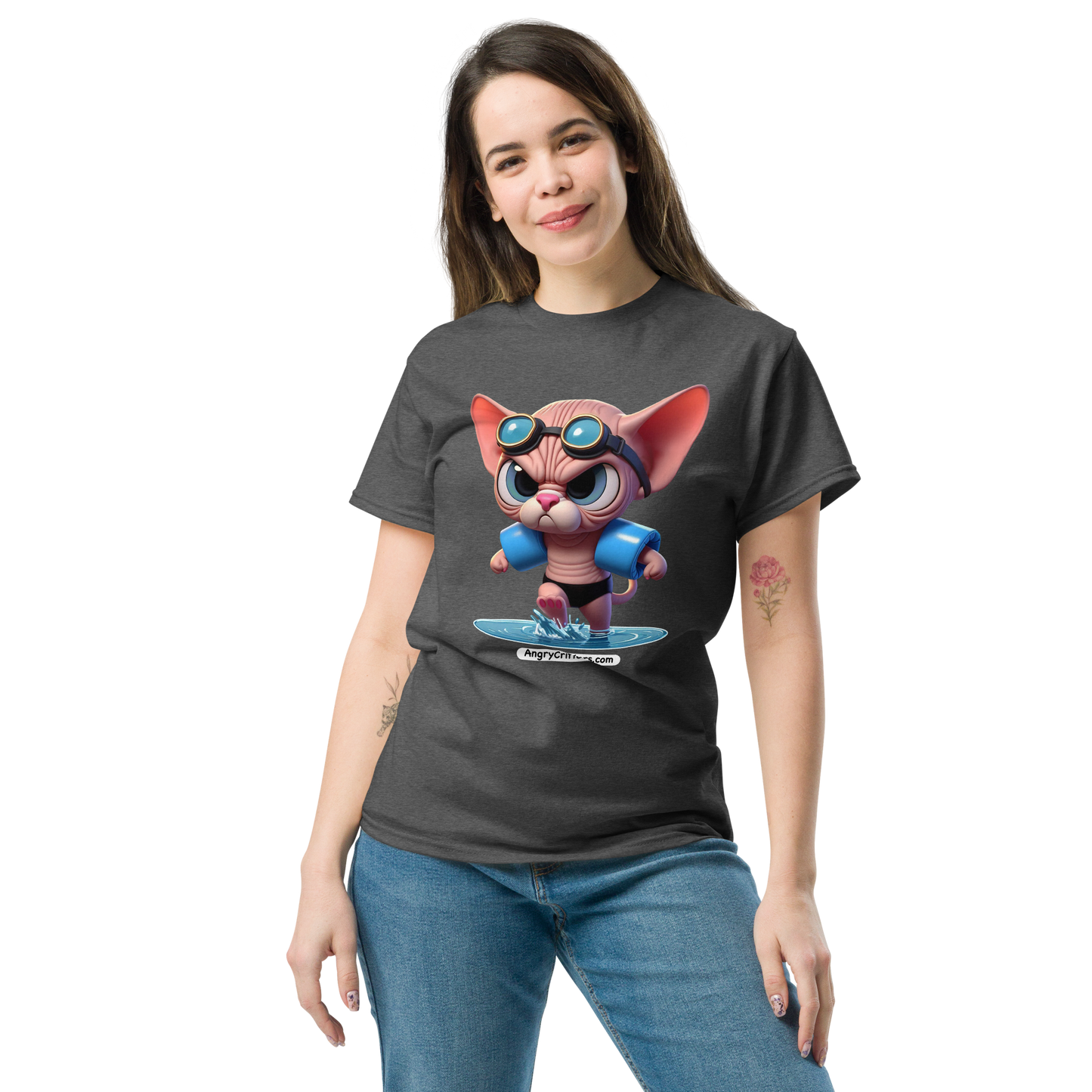 Angry Critters - Swimming Sphinx Cat, Unisex classic tee