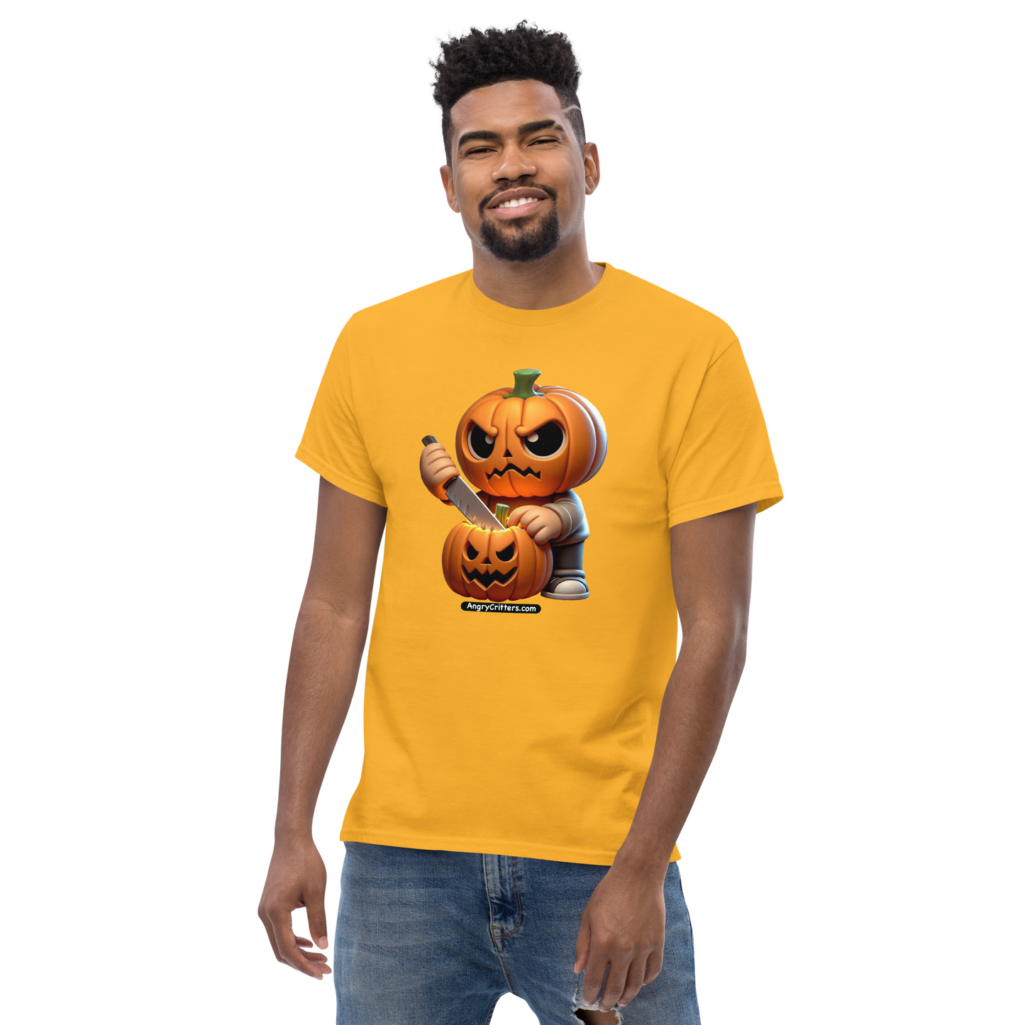 Angry Critters - Jack Carving Pumpkin, Unisex classic tee