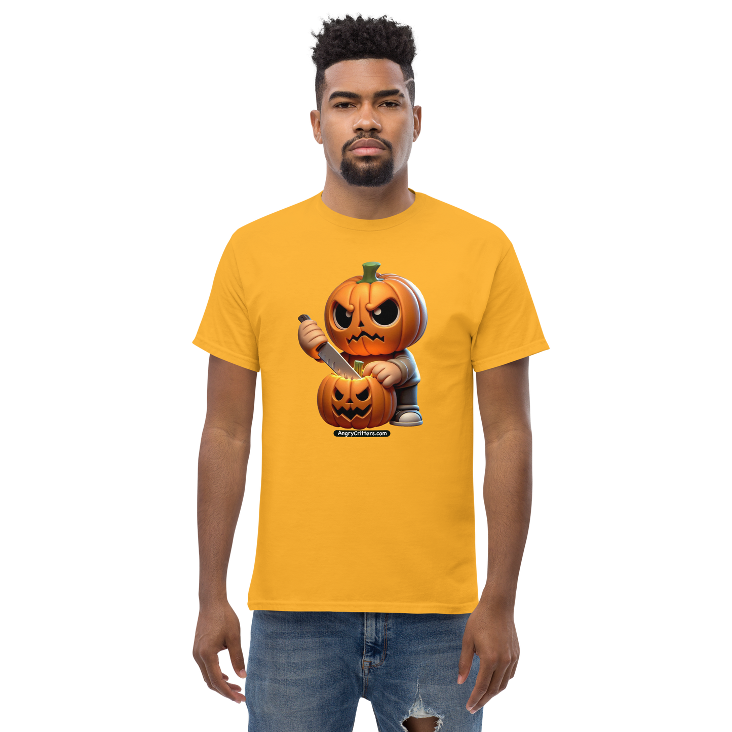 Angry Critters - Jack Carving Pumpkin, Unisex classic tee