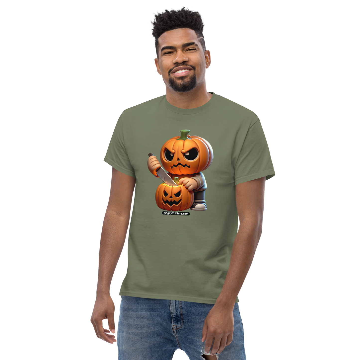 Angry Critters - Jack Carving Pumpkin, Unisex classic tee